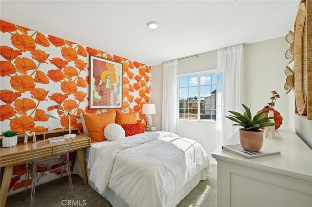 bedroom with carpet