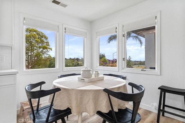 sunroom / solarium featuring plenty of natural light and visible vents