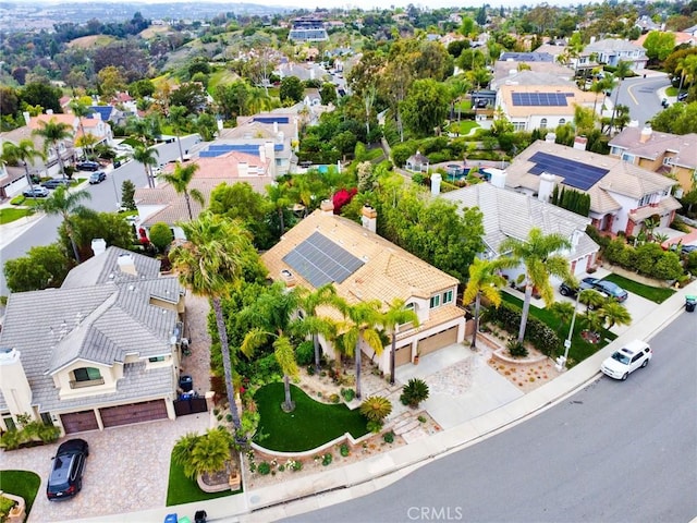 aerial view with a residential view