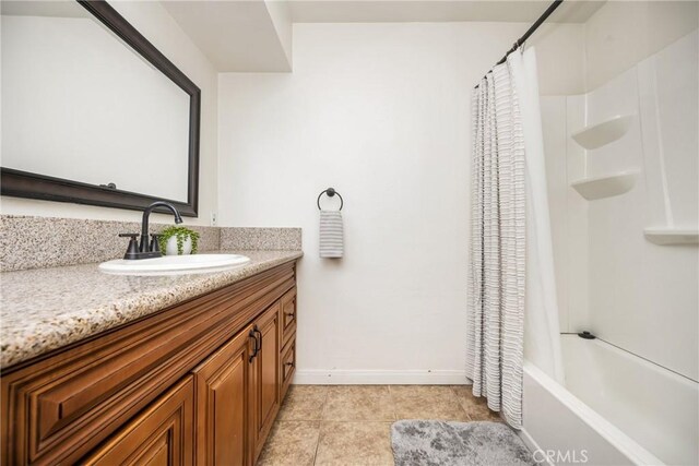 134 S Magnolia Ave Unit 21A, Anaheim, CA 92804 - bathroom with baseboards, tile patterned floors, and vanity