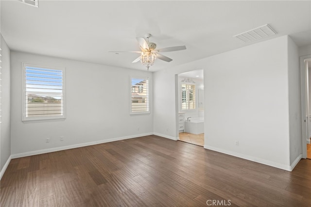 30404 Canyon Point Cir, Menifee, CA 92584 - spare room with ceiling fan and wood finished floors