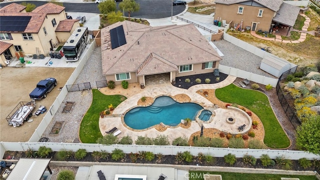 drone / aerial view featuring a residential view