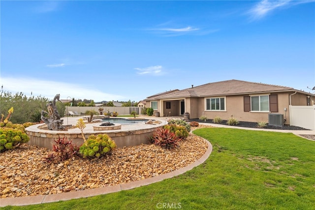 30404 Canyon Point Cir, Menifee, CA 92584 - ranch-style house featuring an outdoor fire pit, a patio, and stucco siding