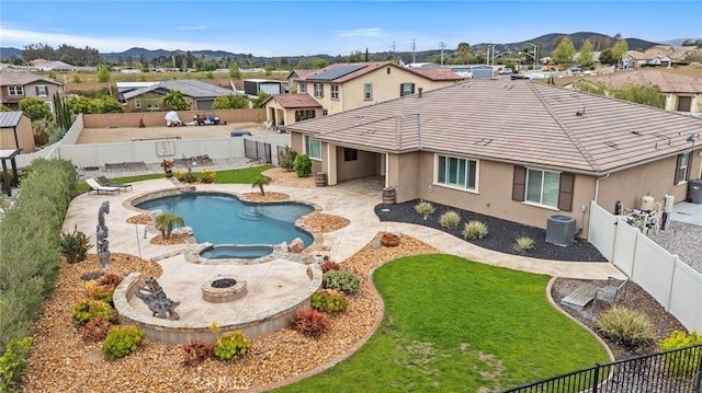 30404 Canyon Point Cir, Menifee, CA 92584 - back of property with a fenced backyard, a residential view, and stucco siding