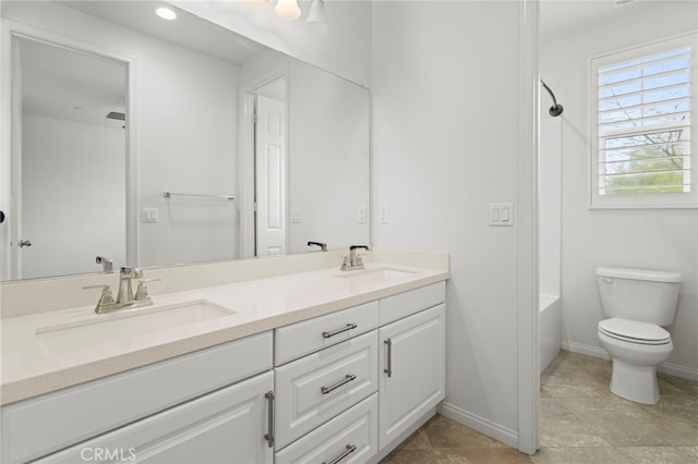 30404 Canyon Point Cir, Menifee, CA 92584 - bathroom featuring double vanity, tub / shower combination, and recessed lighting