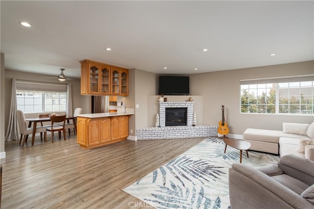26872 Vista Del Mar, Dana Point, CA 92624 - living room featuring plenty of natural light, recessed lighting, and light wood-style flooring