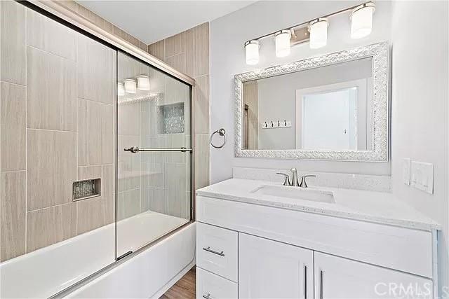 26872 Vista Del Mar, Dana Point, CA 92624 - full bathroom with enclosed tub / shower combo and vanity