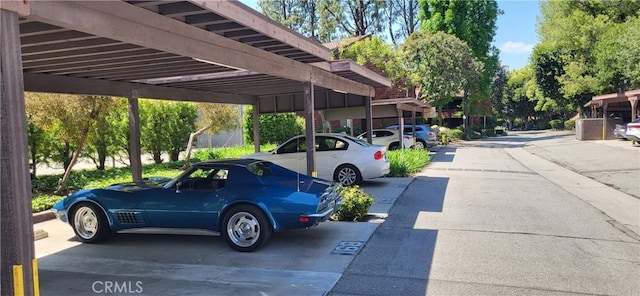 view of covered parking lot