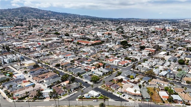 aerial view featuring a residential view and a mountain view