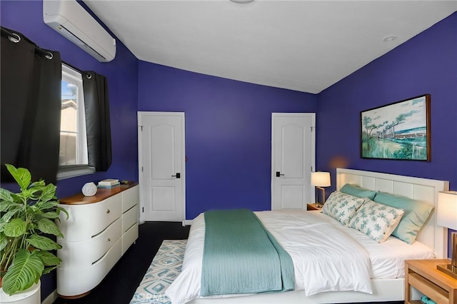 15064 Marcolesco St, Lake Elsinore, CA 92530 - bedroom with a wall mounted air conditioner and lofted ceiling