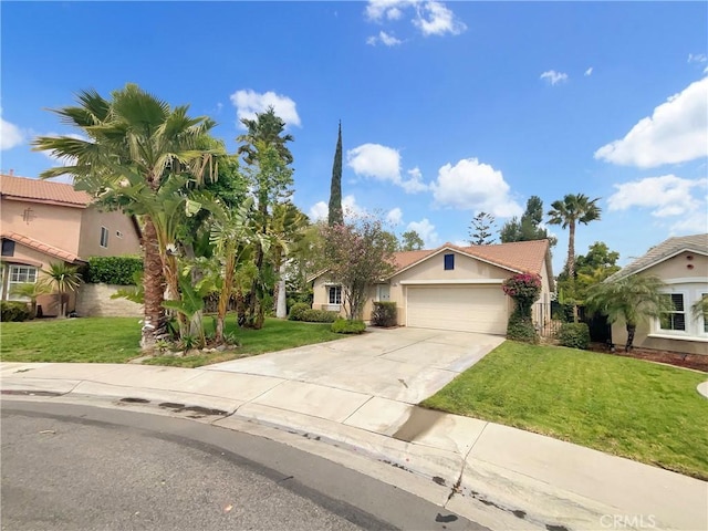 103 Buckthorn Way, Corona, CA 92881 - view of front of house with a garage, a front lawn, concrete driveway, and stucco siding