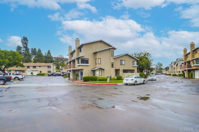 view of road with a residential view