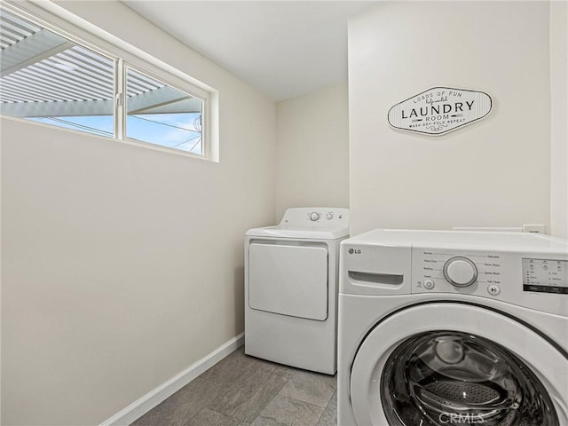 1234 N Pass Ave, Burbank, CA 91505 - washroom featuring laundry area, washer and clothes dryer, and baseboards