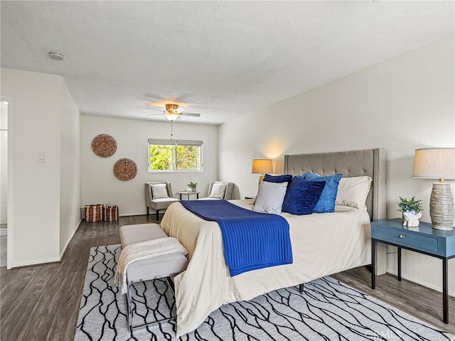 1234 N Pass Ave, Burbank, CA 91505 - bedroom featuring baseboards, a ceiling fan, and wood finished floors