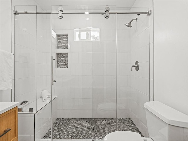 1234 N Pass Ave, Burbank, CA 91505 - full bath featuring toilet, a shower stall, and vanity