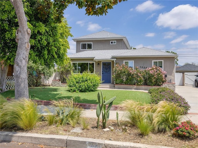 1234 N Pass Ave, Burbank, CA 91505 - view of front facade with a gate, stucco siding, a front yard, and fence