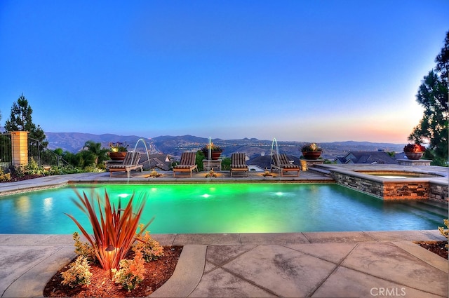 26930 Ironstone, Yorba Linda, CA 92887 - view of swimming pool featuring a mountain view and a pool with connected hot tub