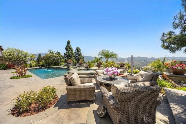 26930 Ironstone, Yorba Linda, CA 92887 - swimming pool with a mountain view, a patio area, and a hot tub