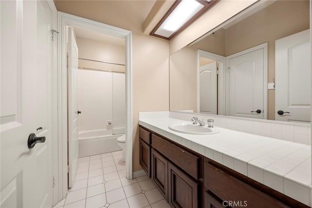 26930 Ironstone, Yorba Linda, CA 92887 - full bath with vanity, toilet, tile patterned flooring, and washtub / shower combination