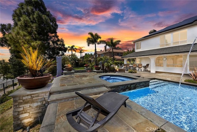 26930 Ironstone, Yorba Linda, CA 92887 - view of pool with a patio, an in-ground hot tub, and fence