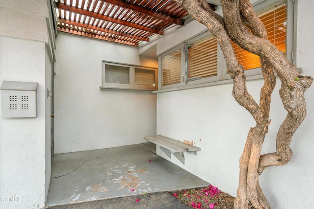 interior space with a pergola