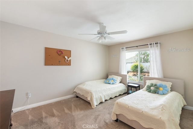 1452 Granada, Corona, CA 92878 - bedroom with carpet flooring, baseboards, and a ceiling fan