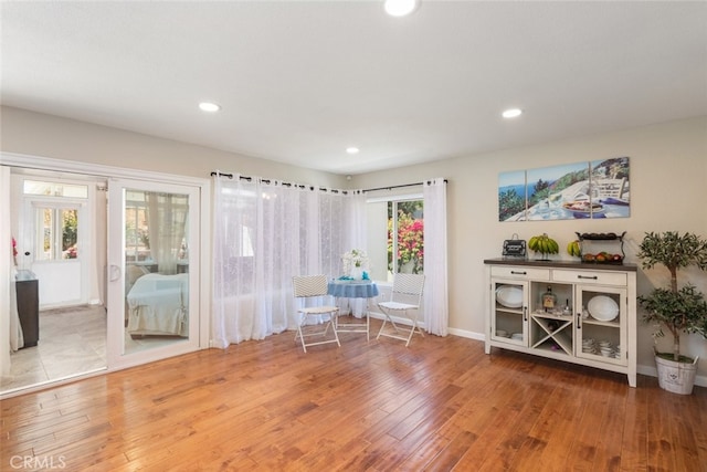 1452 Granada, Corona, CA 92878 - living area with wood finished floors, recessed lighting, and baseboards
