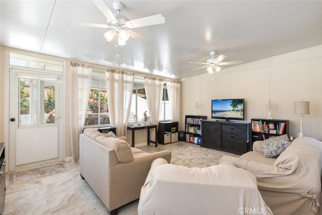 1452 Granada, Corona, CA 92878 - living room featuring a ceiling fan and plenty of natural light