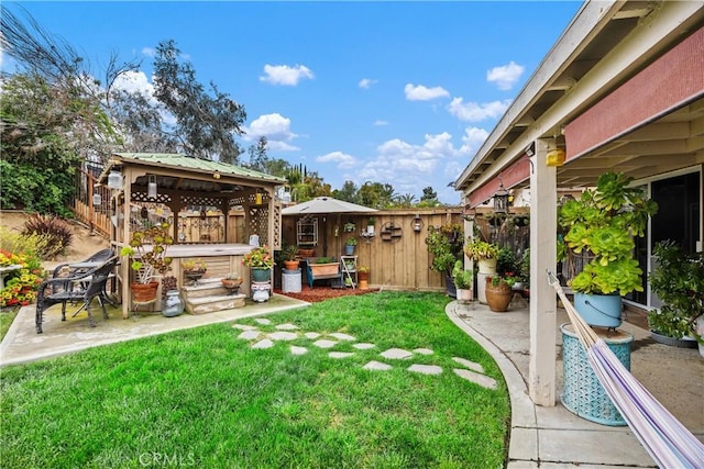 42065 Kaffirboom Ct, Temecula, CA 92591 - fenced backyard featuring a gazebo, a patio, and a covered hot tub