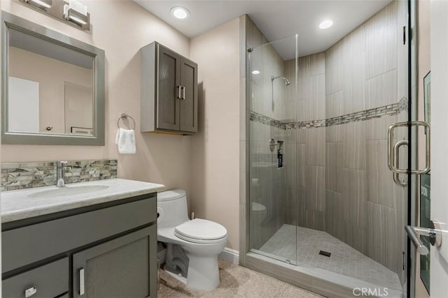 20 Delphinus Unit 20, Irvine, CA 92603 - full bathroom with toilet, baseboards, a shower stall, and vanity