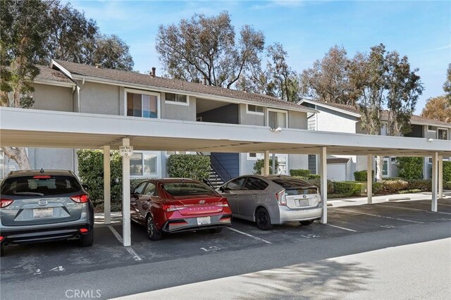view of covered parking lot
