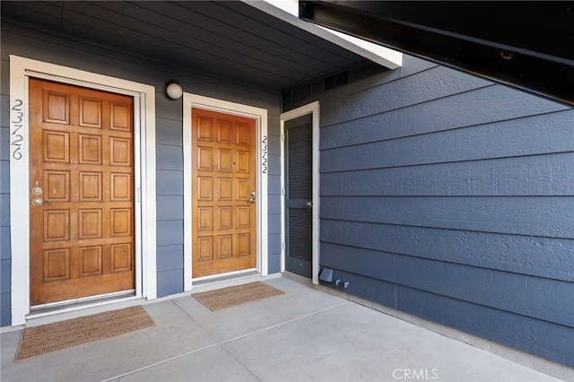 view of exterior entry