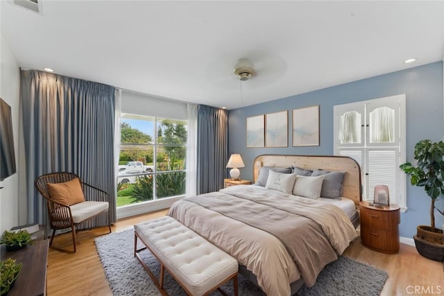 544 Calle Mayor, Redondo Beach, CA 90277 - bedroom featuring light wood-style floors and ceiling fan