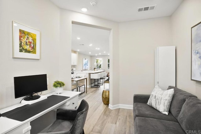 16755 Coyote Bush Dr Unit 32, San Diego, CA 92127 - office area featuring light wood-style floors, recessed lighting, and baseboards