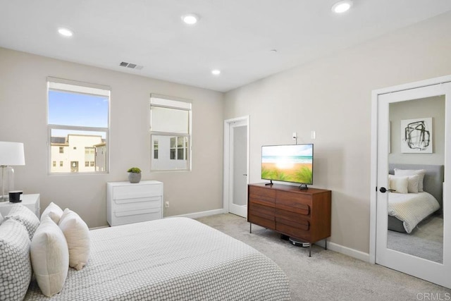 16755 Coyote Bush Dr Unit 32, San Diego, CA 92127 - bedroom with light colored carpet, baseboards, and recessed lighting