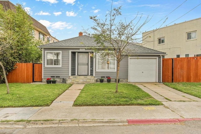 4580 60th St, San Diego, CA 92115 - view of front of property with a garage, a chimney, driveway, and roof with shingles