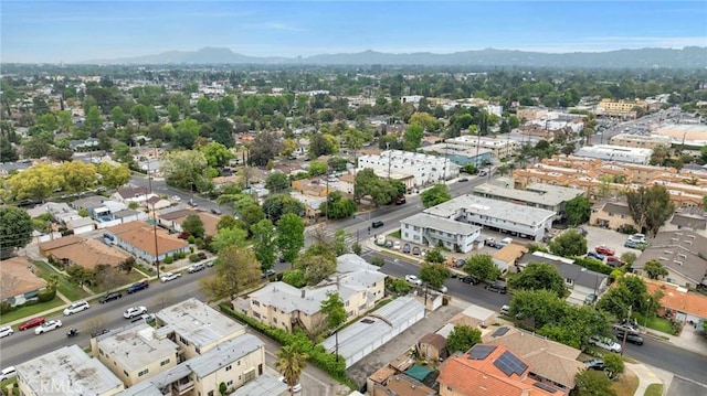 bird's eye view with a mountain view