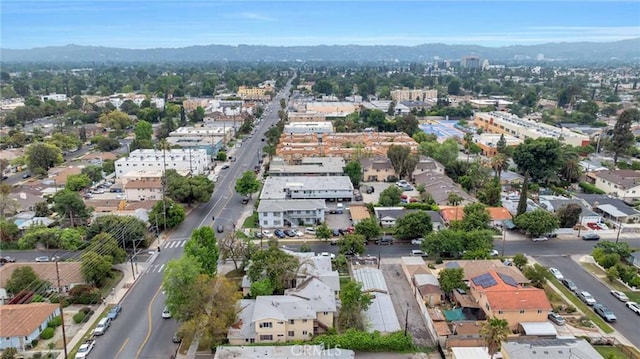 drone / aerial view with a mountain view