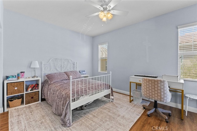 46239 Timbermine Ln, Temecula, CA 92592 - bedroom featuring baseboards, ceiling fan, and wood finished floors