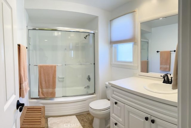 3621 Vista Campana S Unit 56, Oceanside, CA 92057 - bathroom with shower / bath combination with glass door, vanity, and toilet