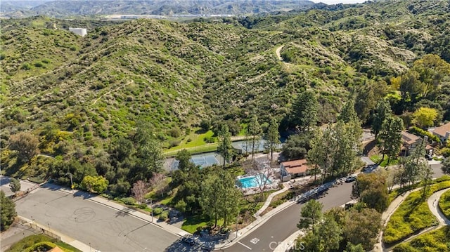 24239 Bella Ct, Newhall, CA 91321 - drone / aerial view of a mountainous background and a pool