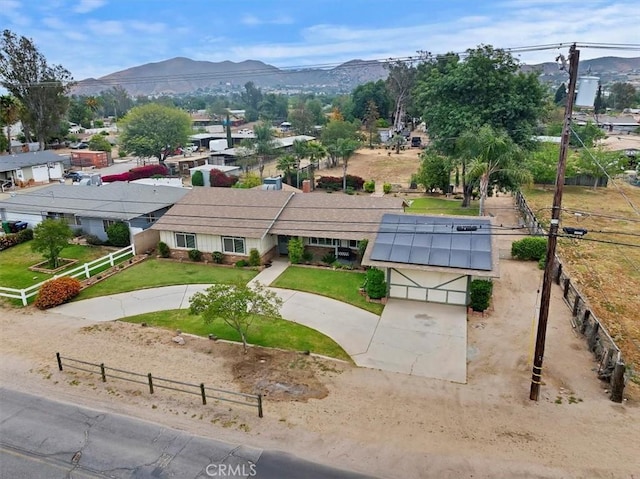 bird's eye view featuring a mountain view