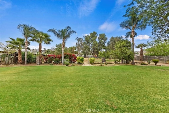 view of yard featuring fence