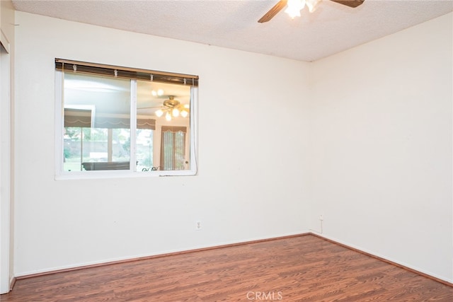 2136 Forbes Ave, Claremont, CA 91711 - empty room with a textured ceiling, a ceiling fan, and wood finished floors