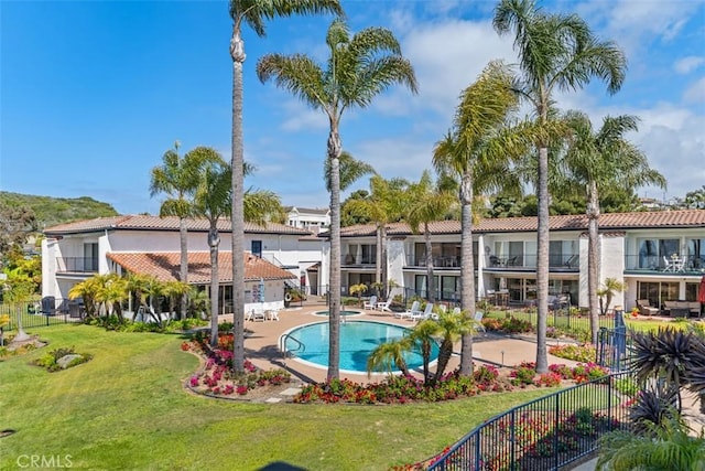 24242 Santa Clara Ave Unit 26, Dana Point, CA 92629 - community pool featuring a yard, a patio, and fence