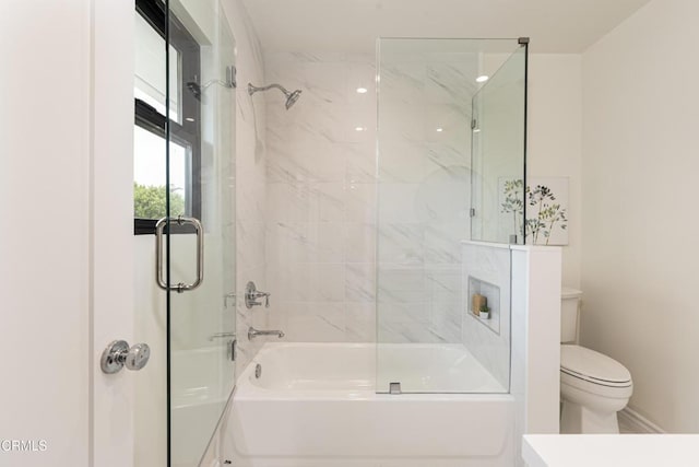 313 N Sunnyside Ave, Sierra Madre, CA 91024 - bathroom featuring bath / shower combo with glass door and toilet