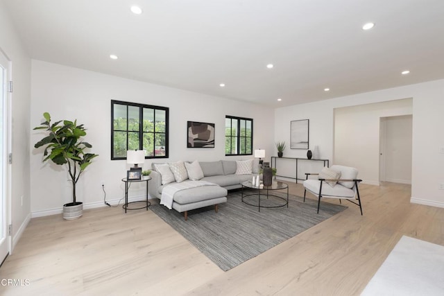 313 N Sunnyside Ave, Sierra Madre, CA 91024 - living area featuring recessed lighting, baseboards, and light wood-style flooring