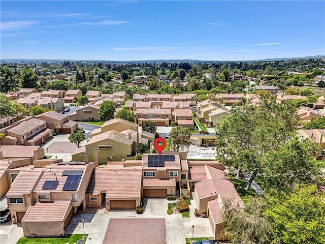 bird's eye view with a residential view