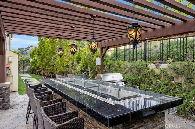 11 Cielo Arroyo, Mission Viejo, CA 92692 - view of patio / terrace with an outdoor kitchen and a pergola