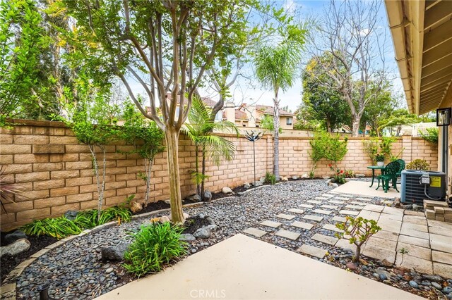 view of patio / terrace featuring a fenced backyard and cooling unit